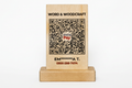 Custom Carved Wooden QR Code Display