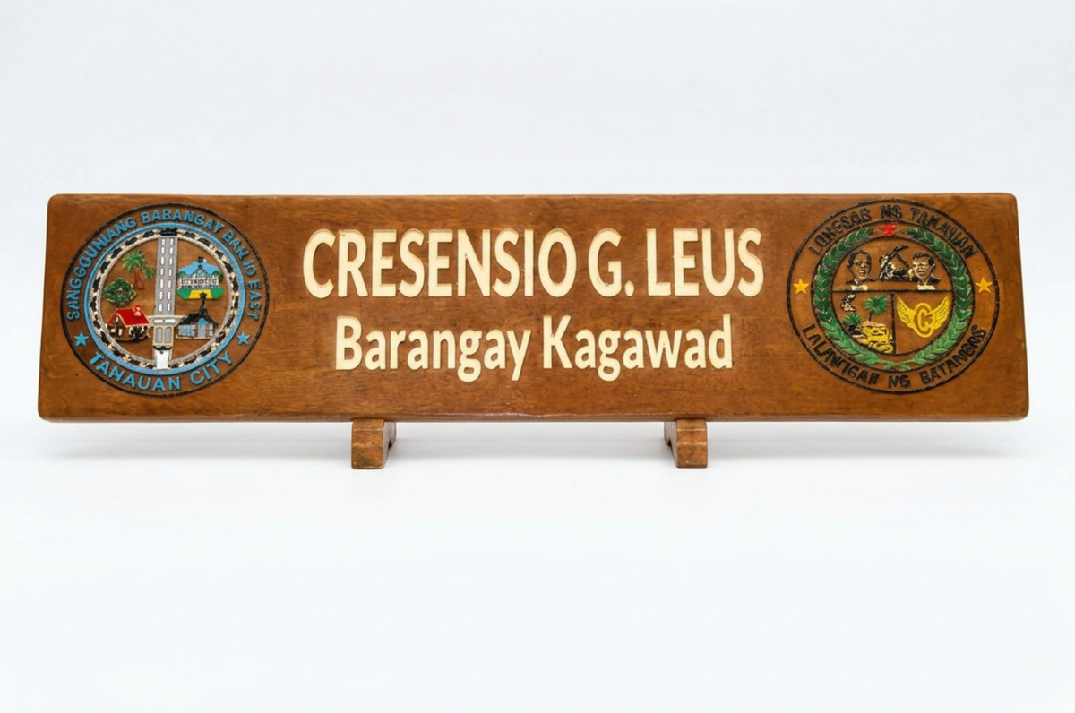 Barangay Kagawad Custom Wood Office Sign
