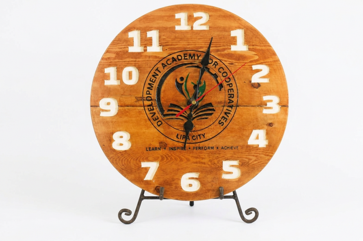 Custom Wooden Logo Wall Clock