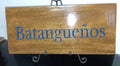 Batangueños Deep Carved Pine Wood Sign